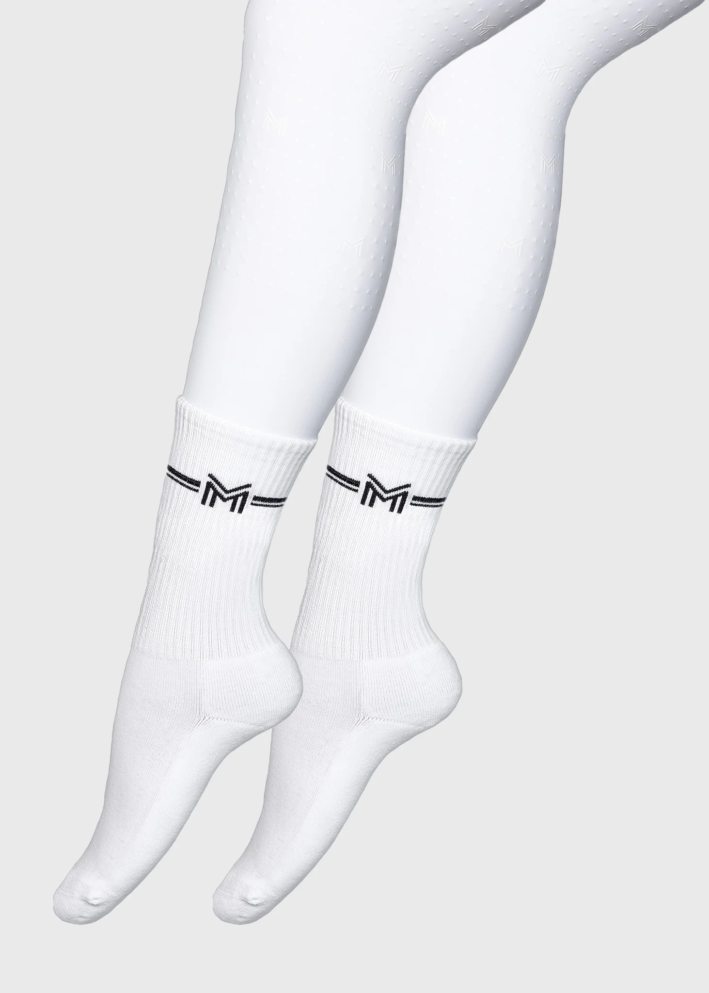 2-Pack Rise Sports Socks (White) - Image 2
