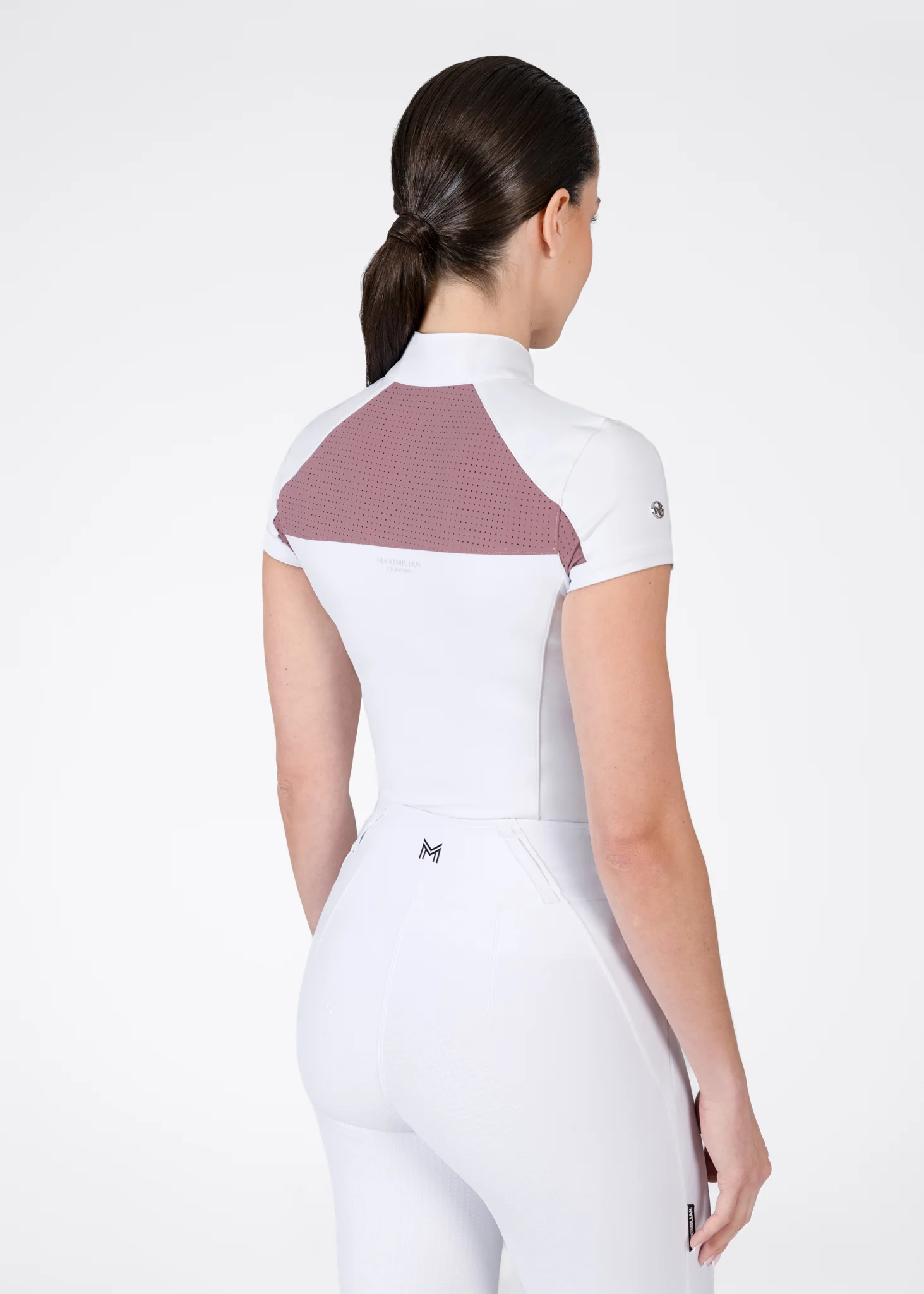 Aveen Short Sleeve Show Shirt (White/Mauve) - Image 4