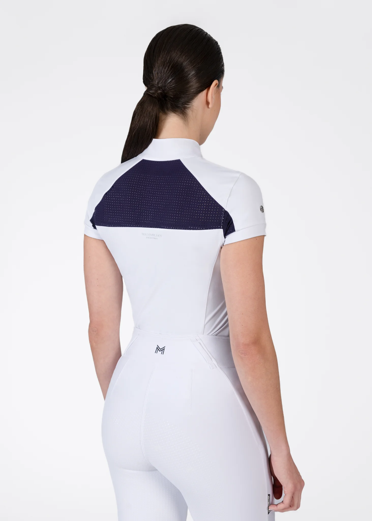 Aveen Short Sleeve Show Shirt (White/Navy) - Image 4