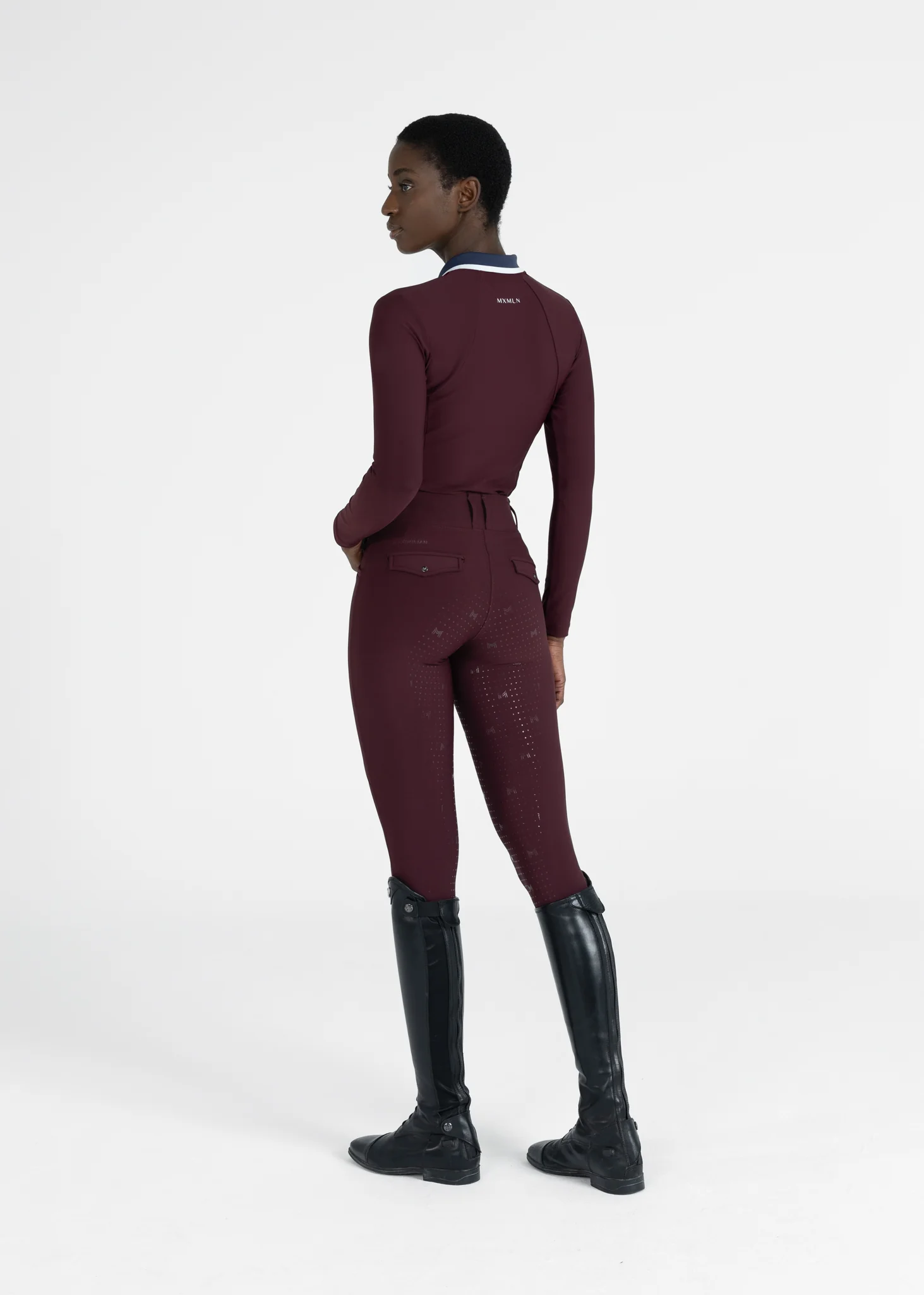 Concept Long Sleeve Polo Shirt (Burgundy) - Image 8