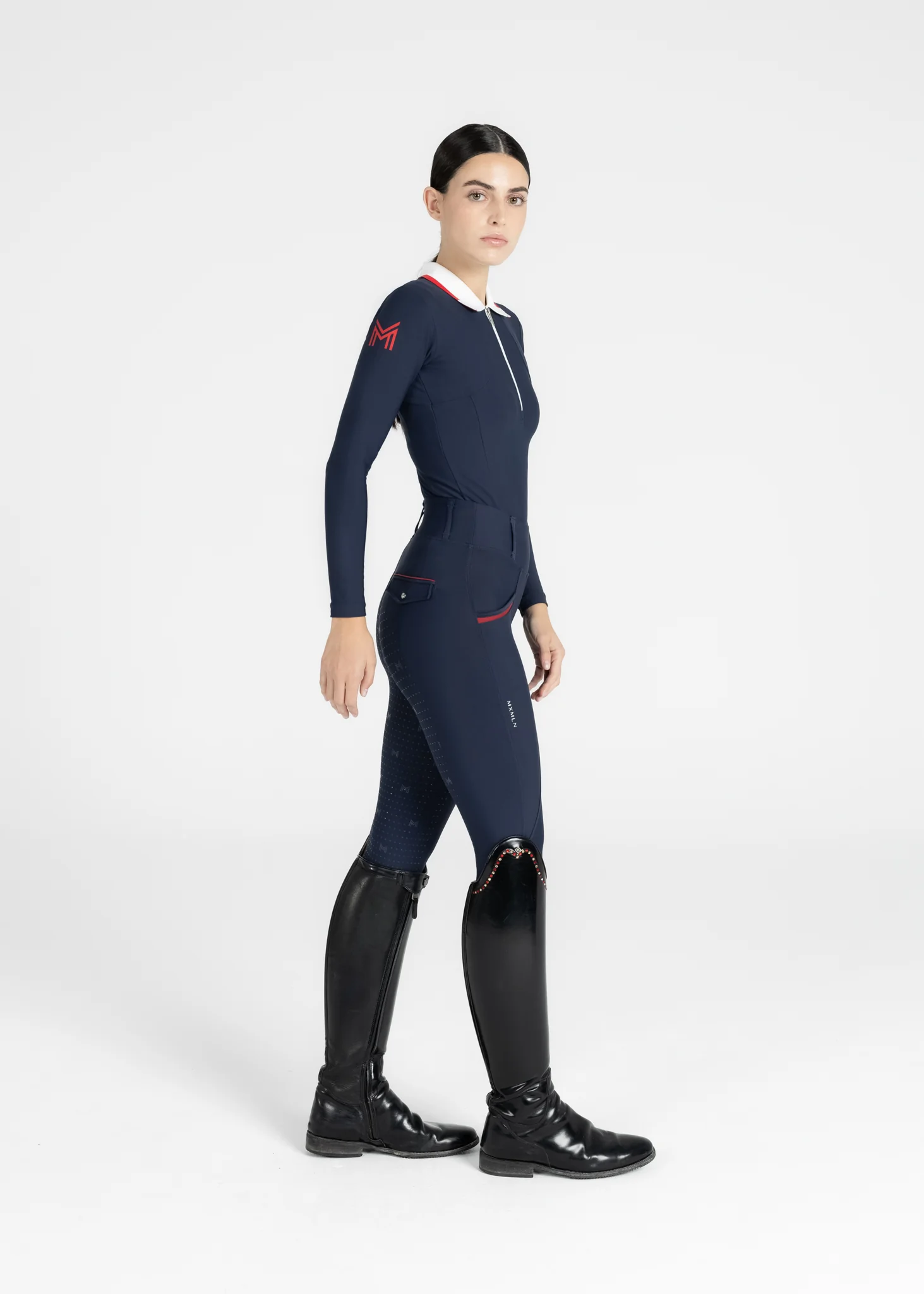 Concept Long Sleeve Polo Shirt (Navy) - Image 9