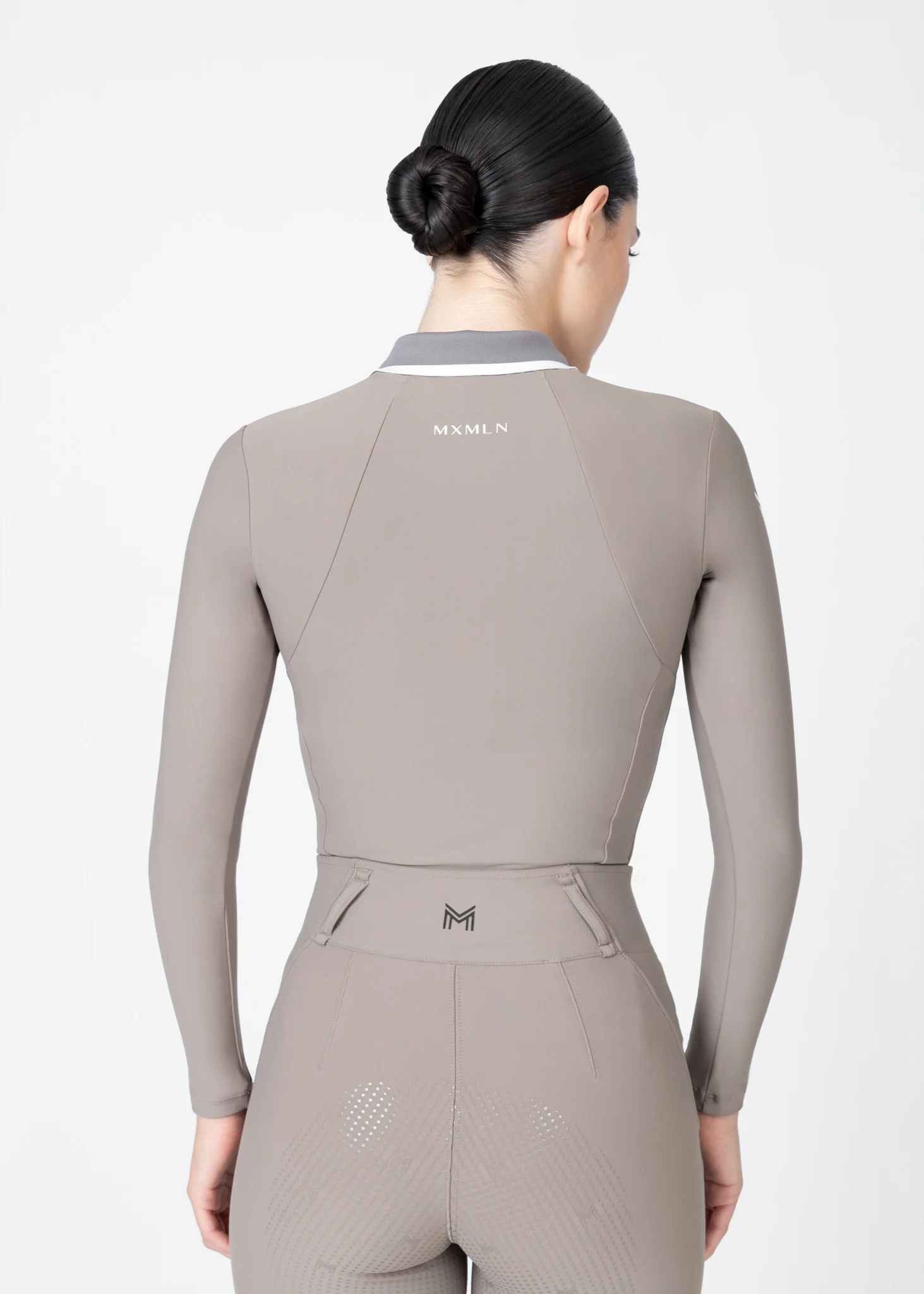 Concept Long Sleeve Polo Shirt (Taupe) - Image 3