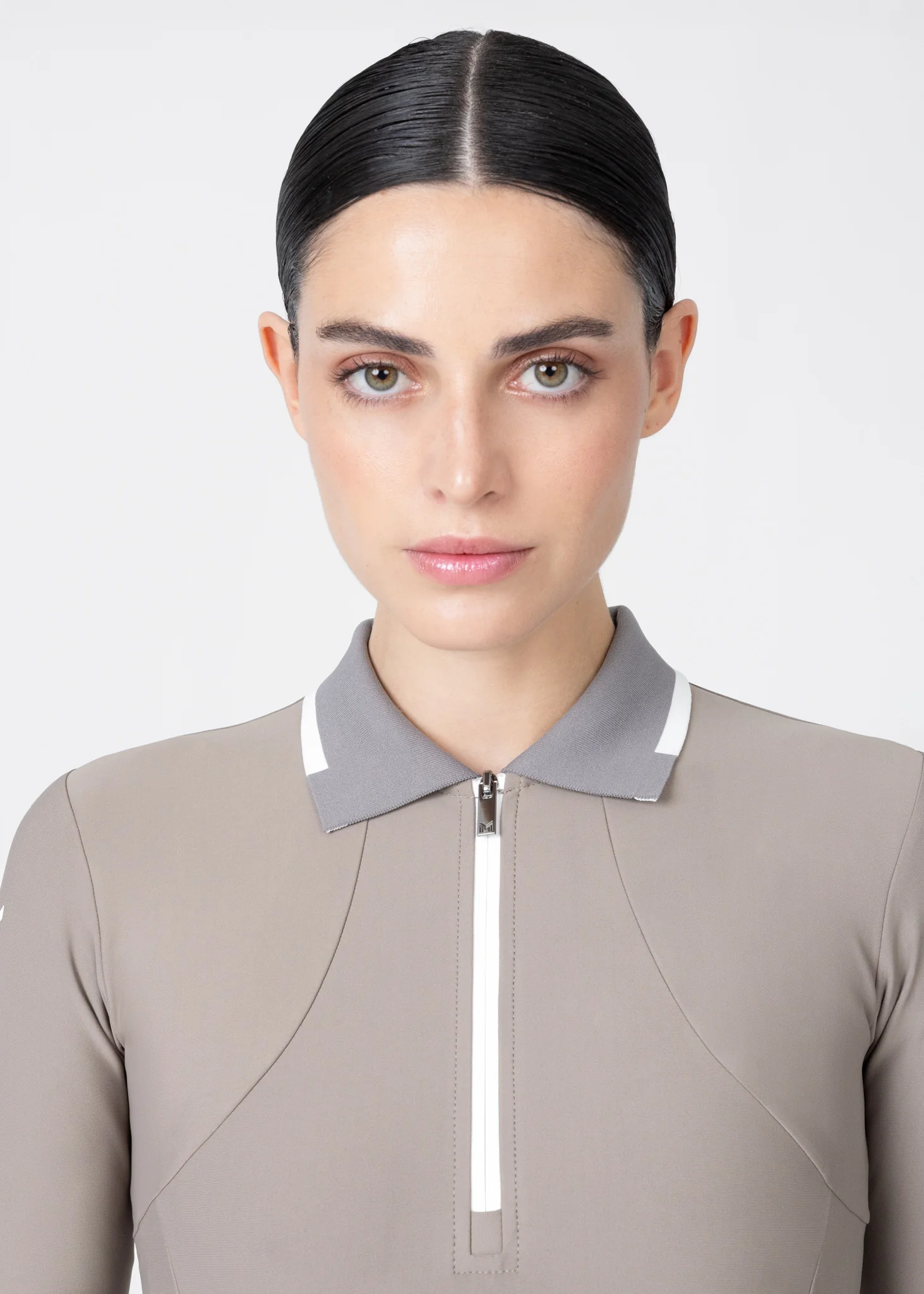 Concept Long Sleeve Polo Shirt (Taupe) - Image 6
