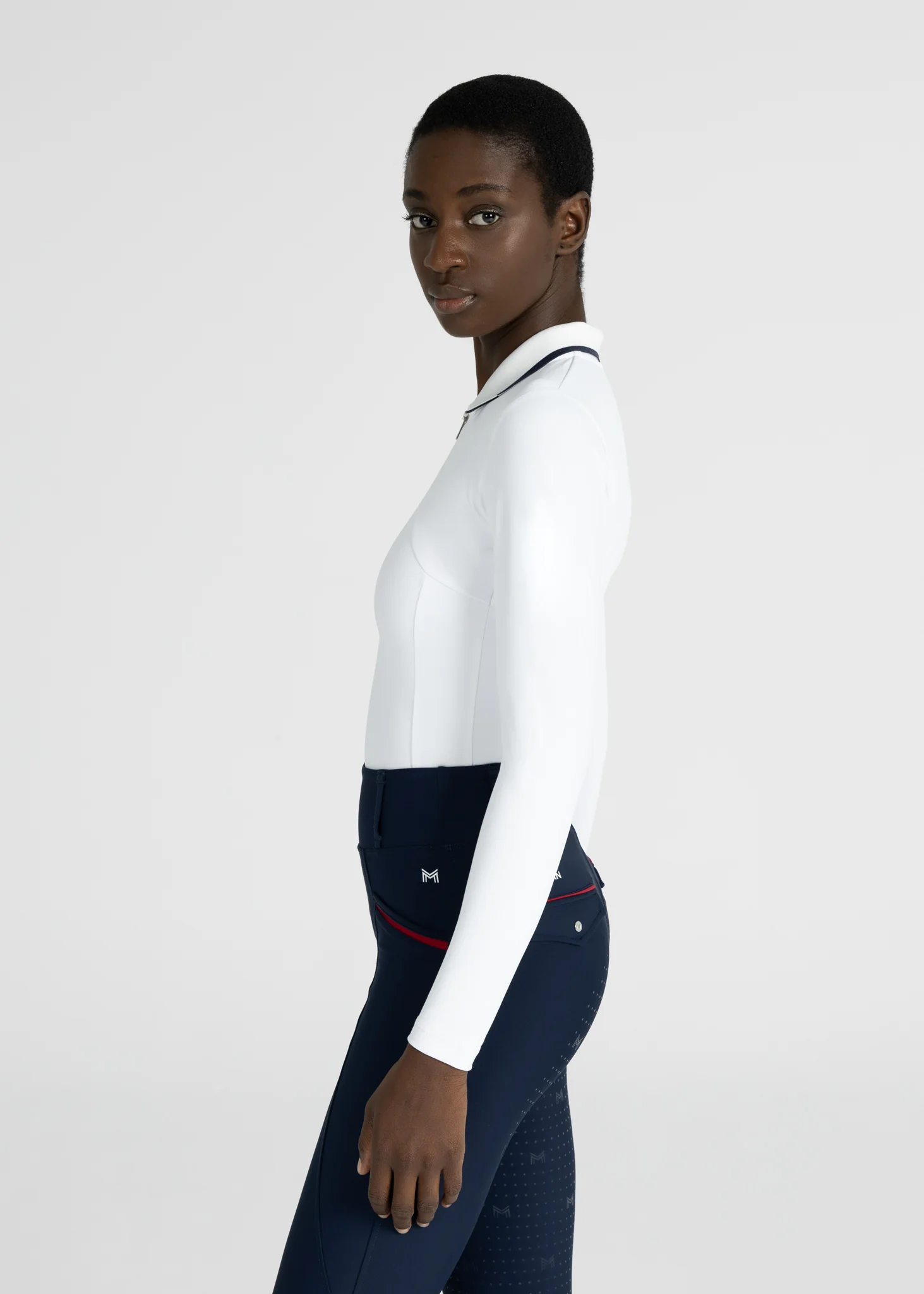 Concept Long Sleeve Polo Shirt (White) - Image 3