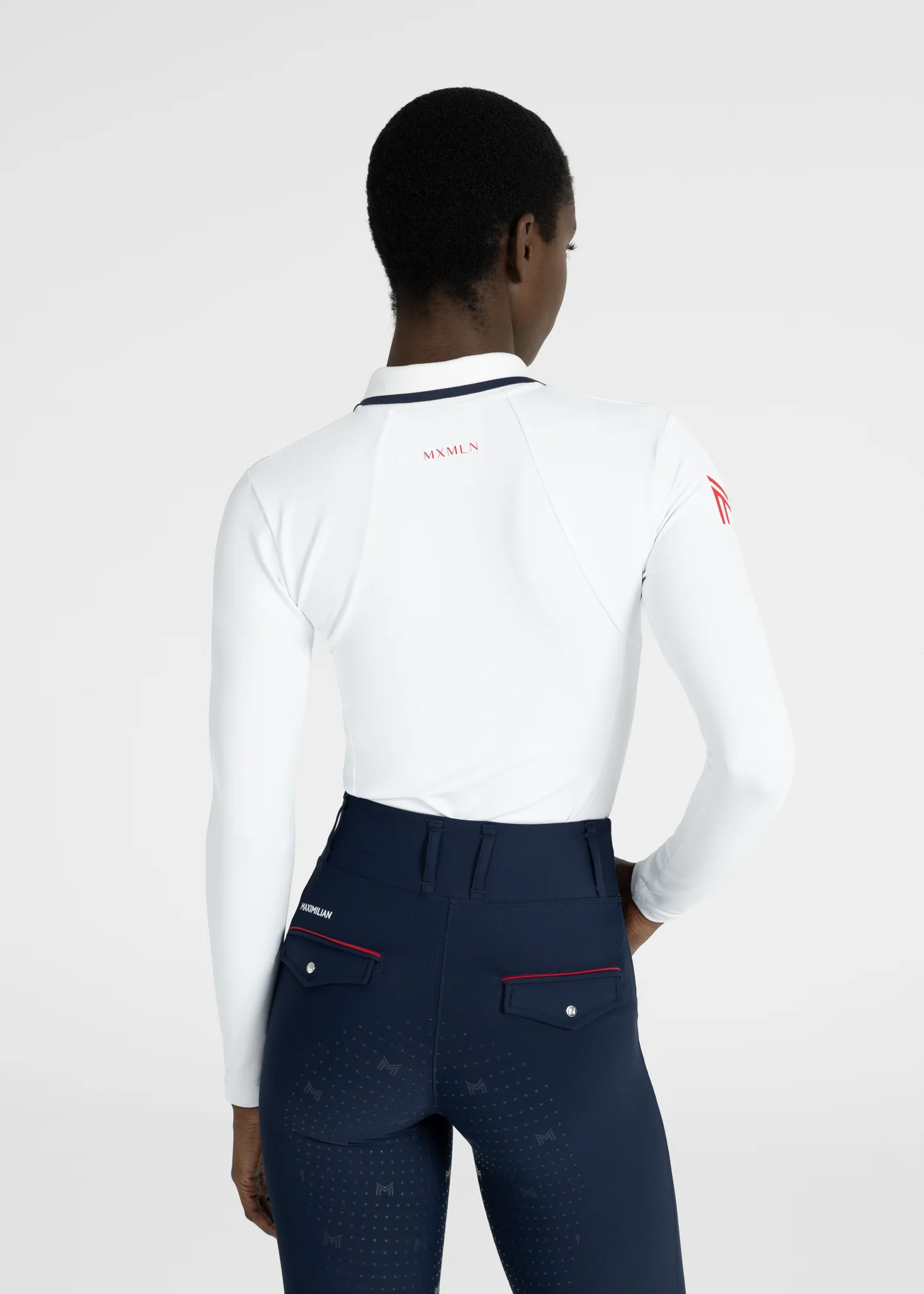 Concept Long Sleeve Polo Shirt (White) - Image 5