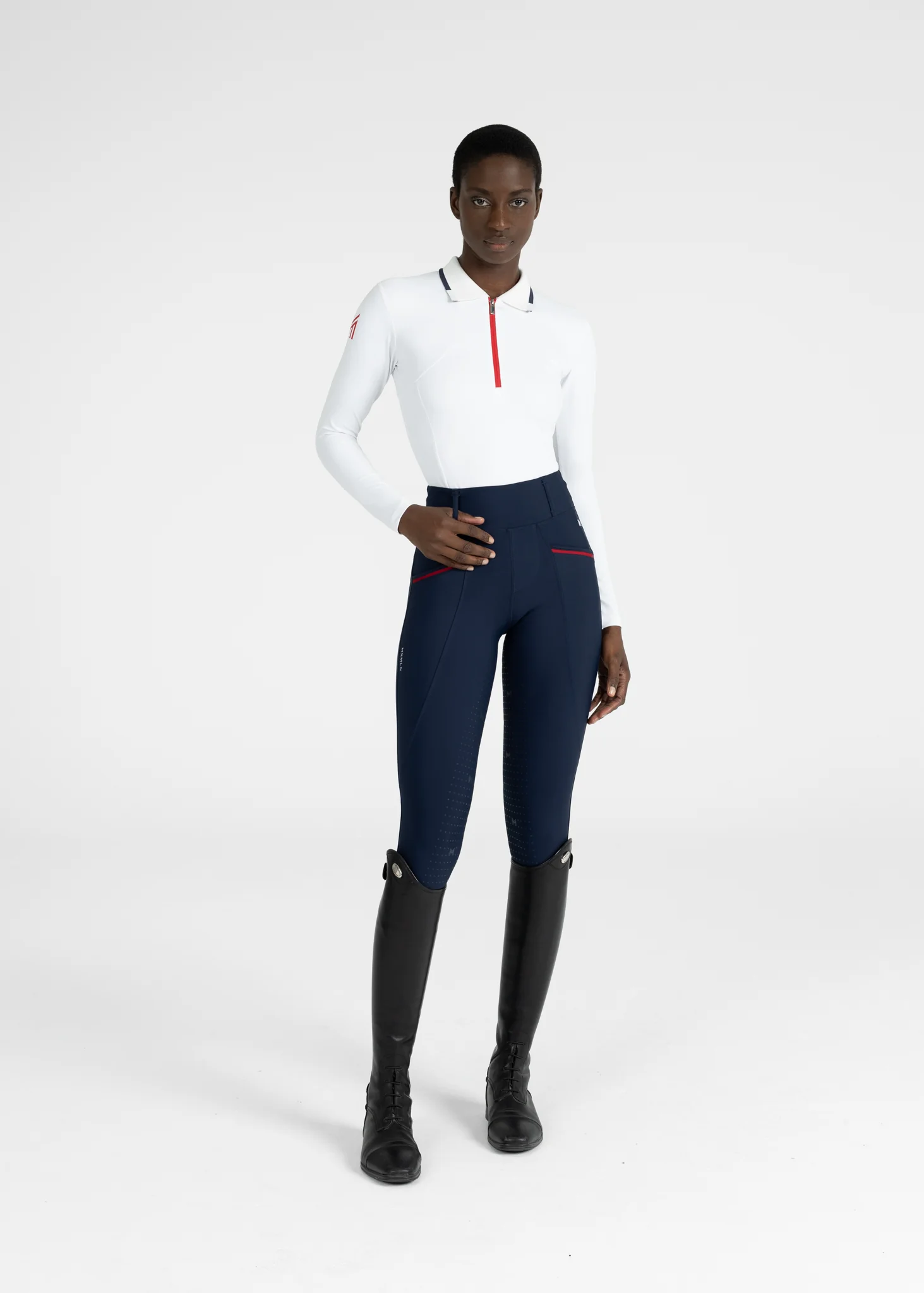 Concept Long Sleeve Polo Shirt (White) - Image 8