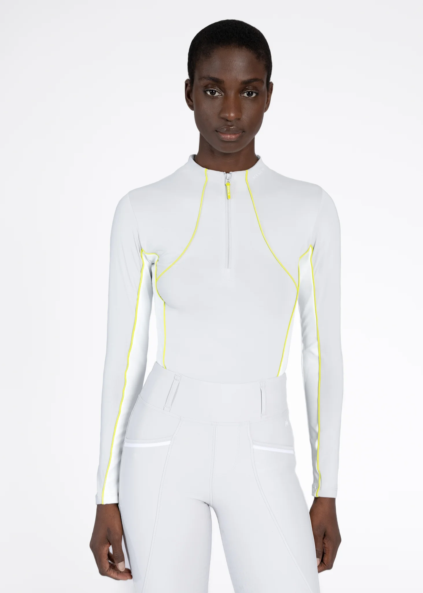 Contrast Long Sleeve Base Layer (Glacier/Lime) - Image 4