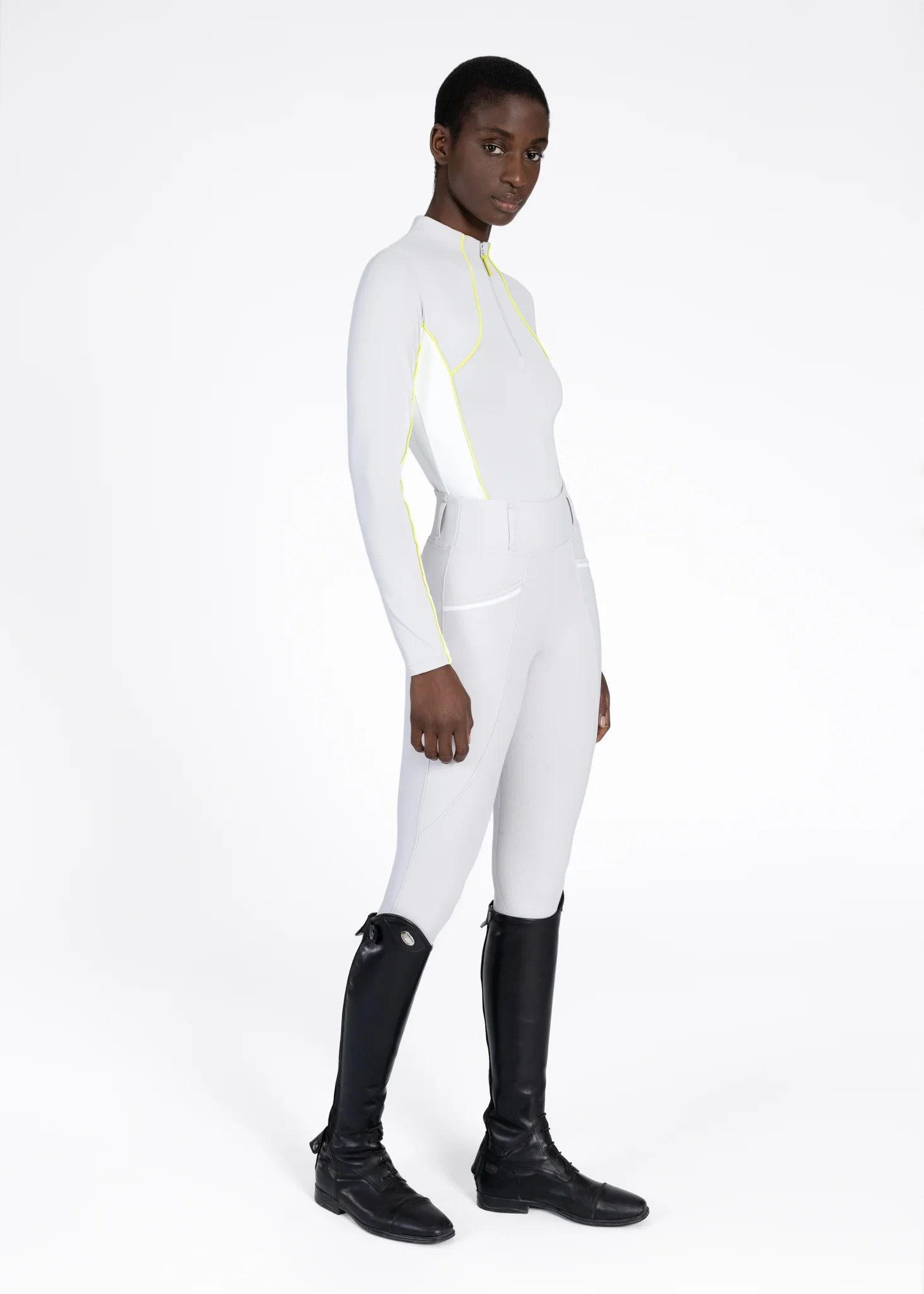 Contrast Long Sleeve Base Layer (Glacier/Lime) - Image 6