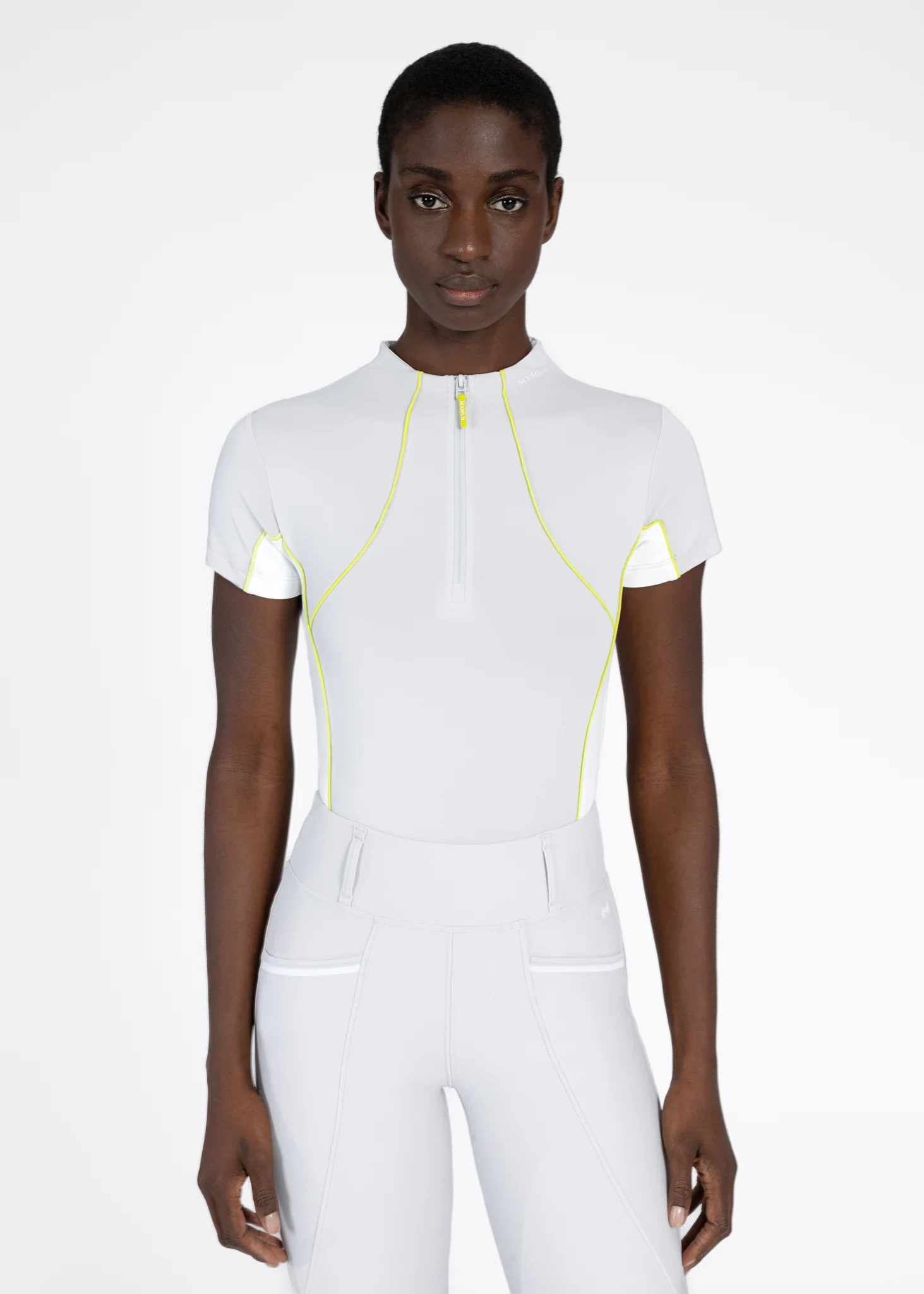 Contrast Short Sleeve Base Layer (Glacier/Lime) - Image 2