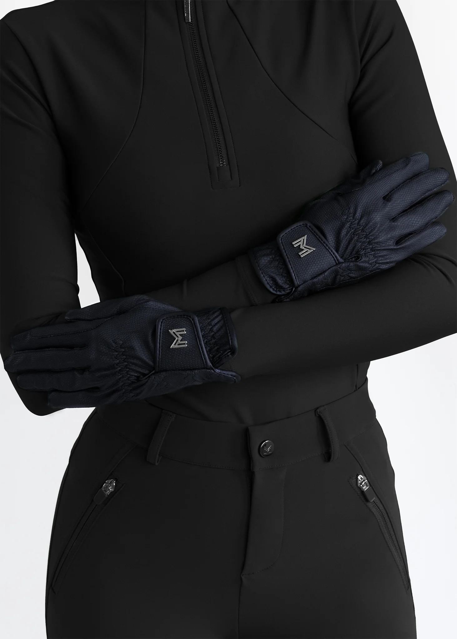 Emblem Riding Gloves (Navy) - Image 3