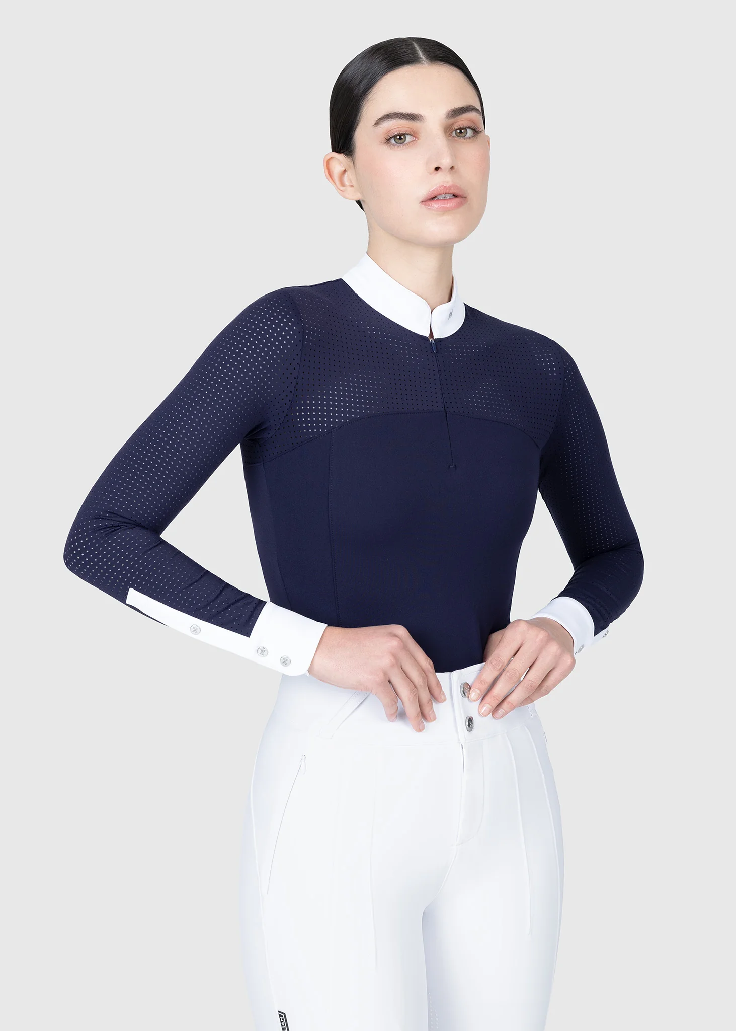 Grace Long Sleeve Show Shirt (Navy) - Image 6