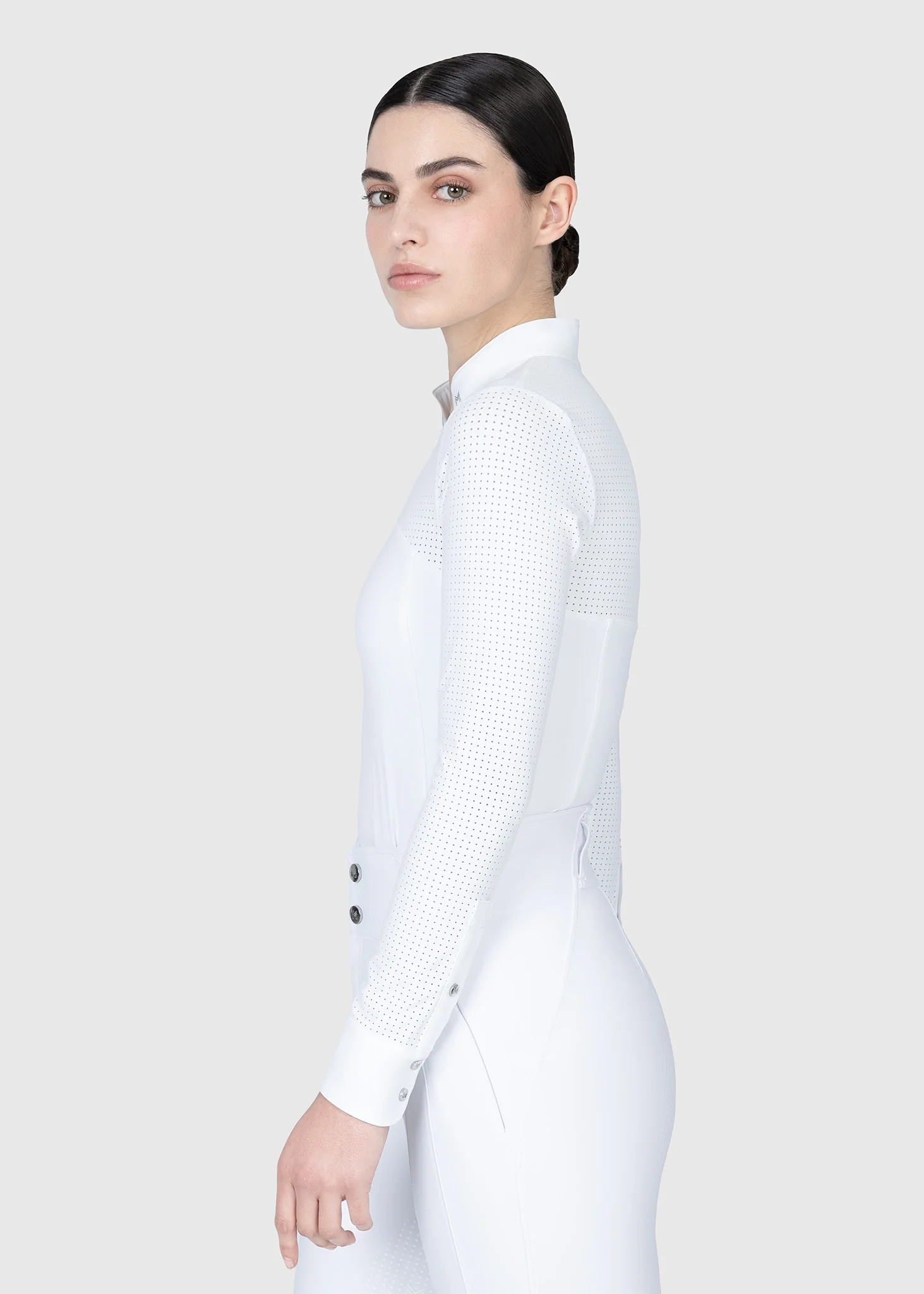 Grace Long Sleeve Show Shirt (White) - Image 3