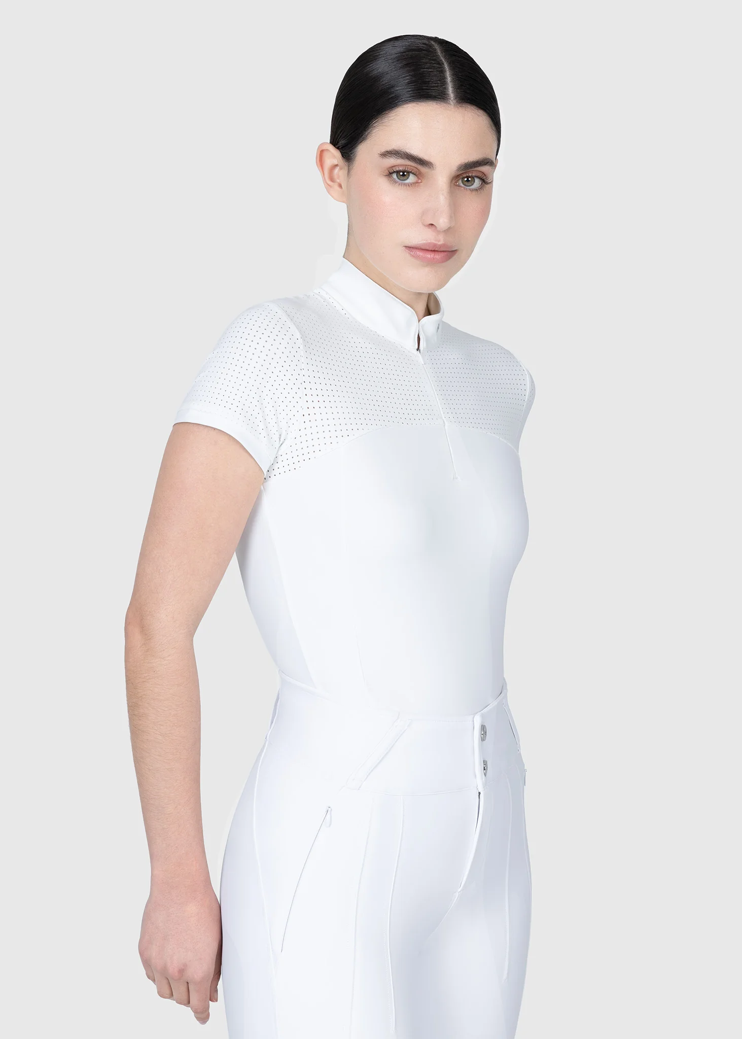 Grace Short Sleeve Show Shirt (White) - Image 3