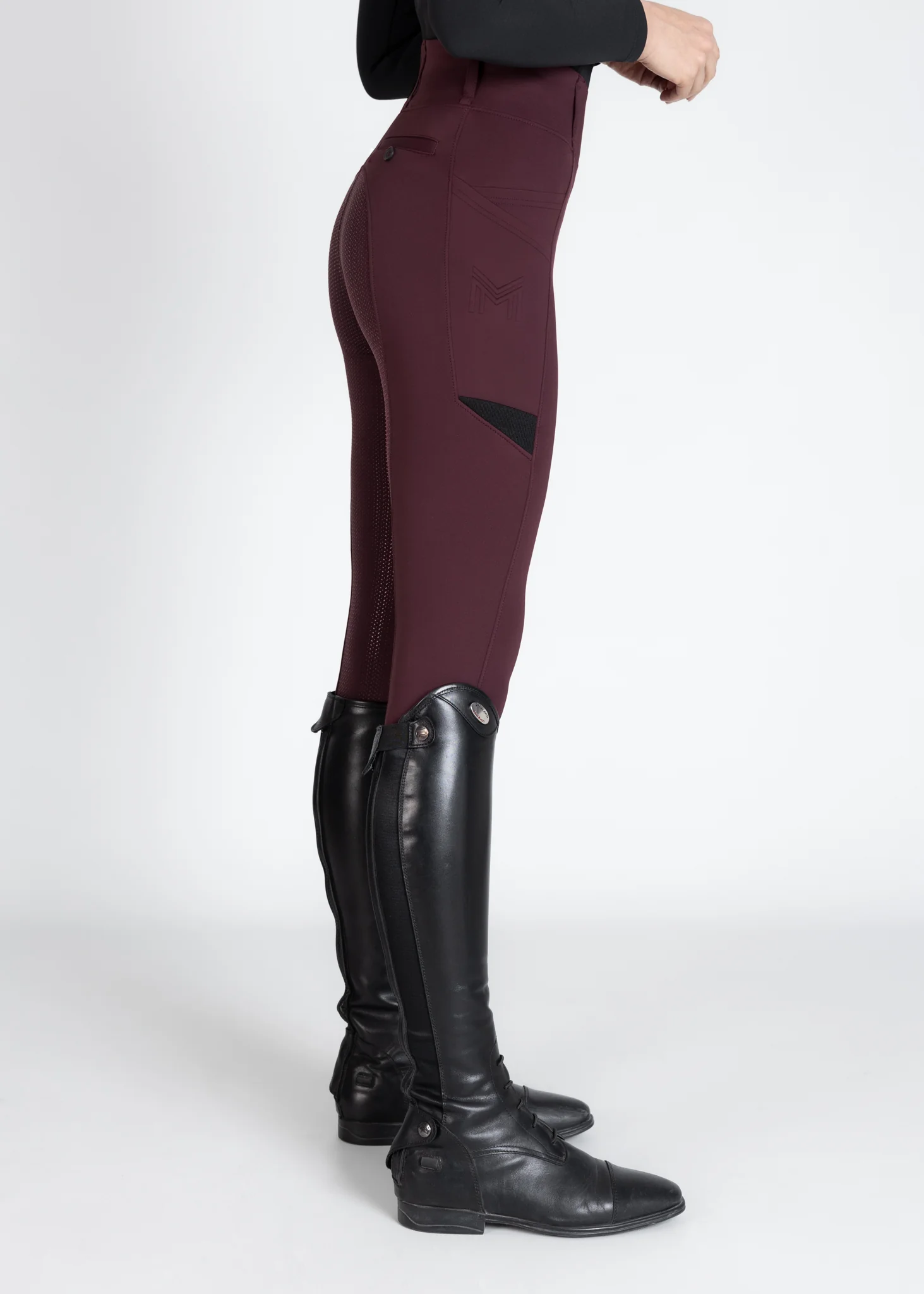 Tech Riding Leggings (Burgundy) - Image 3