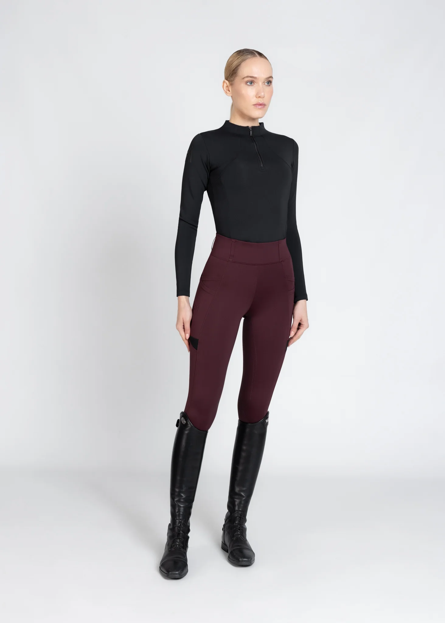 Tech Riding Leggings (Burgundy) - Image 8