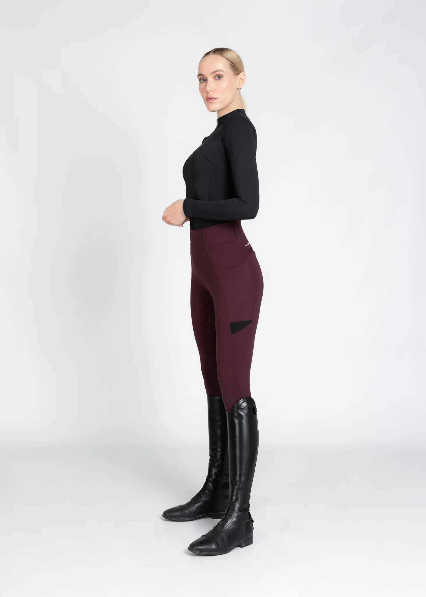 Tech Riding Leggings (Burgundy) - Image 9