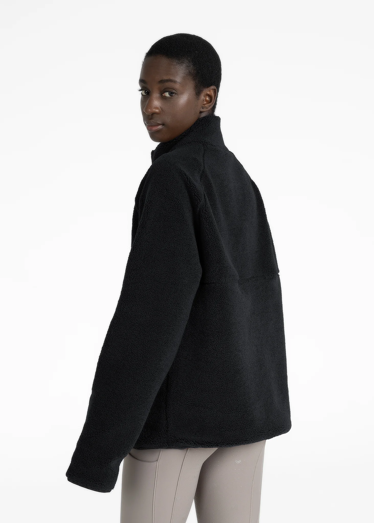 Women Clan Teddy Halfzip (Black) - Image 4