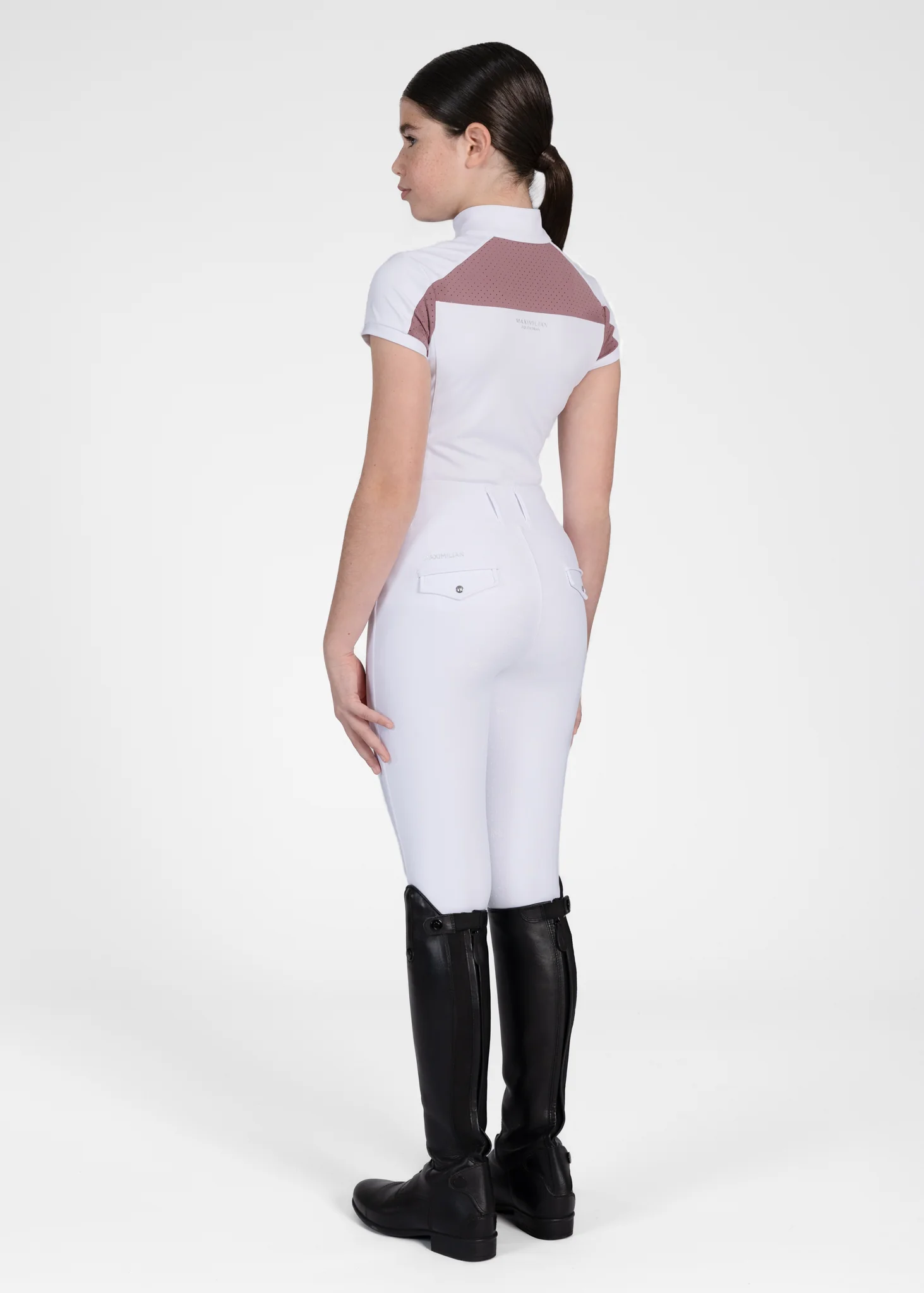 YR Aveen Short Sleeve Show Shirt (White/Mauve) - Image 8