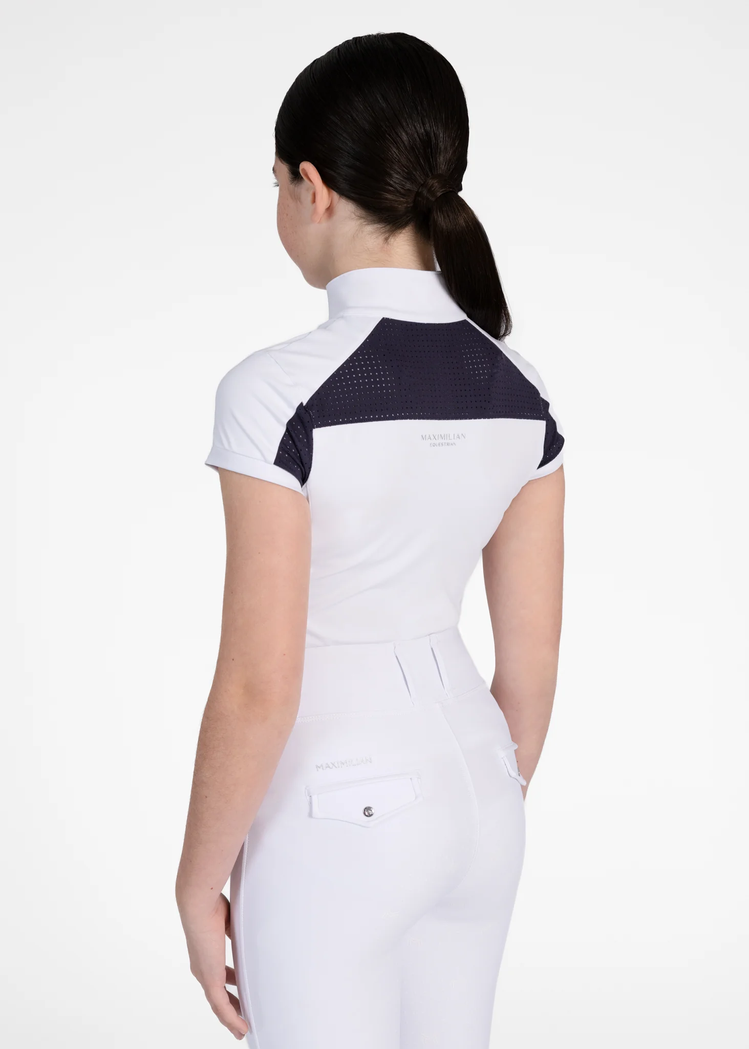 YR Aveen Short Sleeve Show Shirt (White/Navy) - Image 3