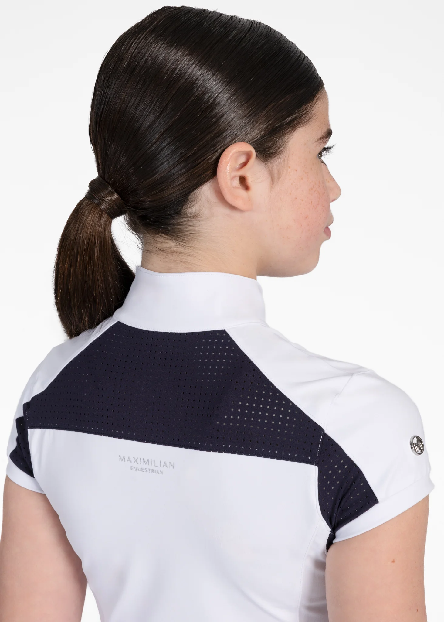 YR Aveen Short Sleeve Show Shirt (White/Navy) - Image 6