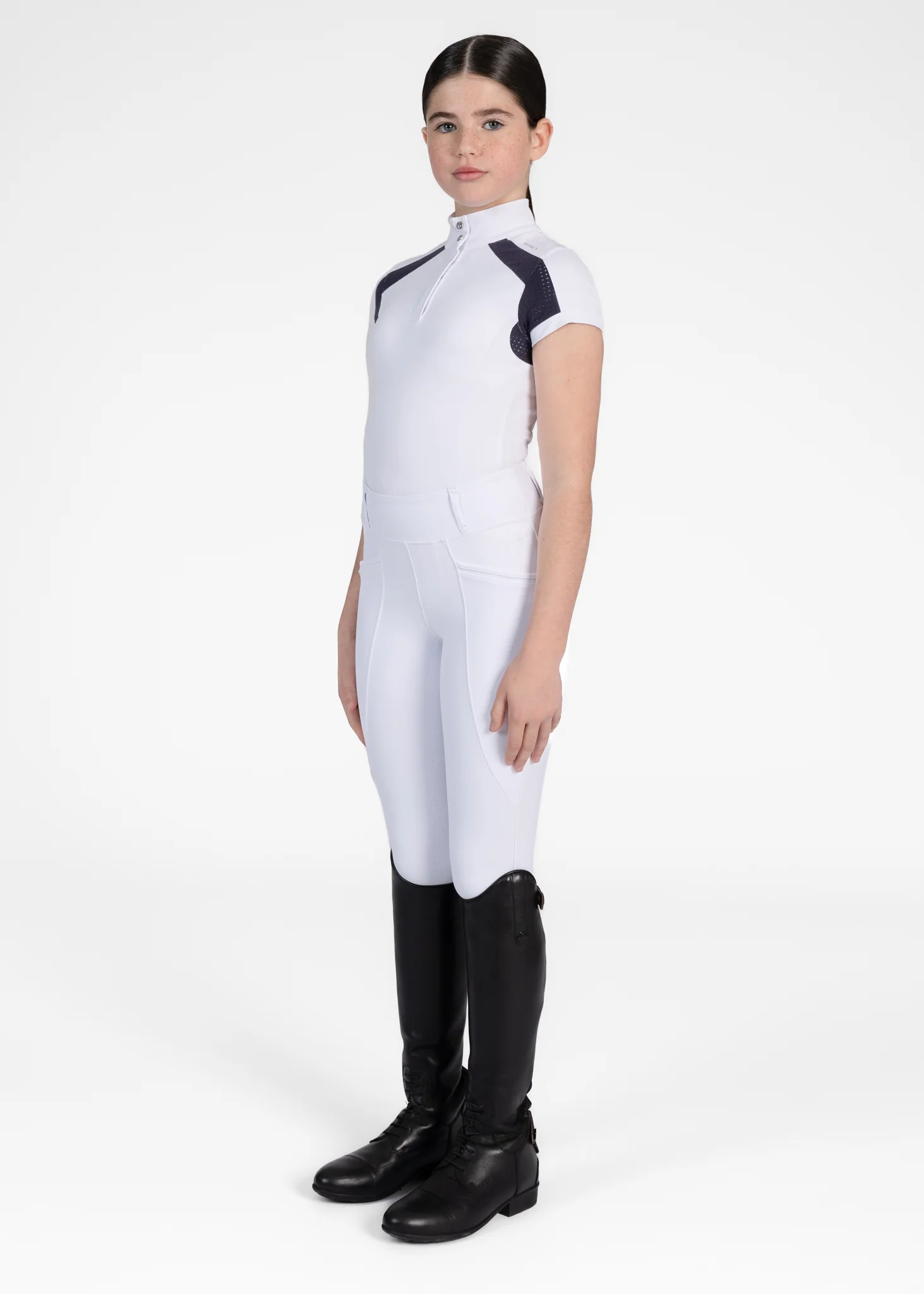 YR Aveen Short Sleeve Show Shirt (White/Navy) - Image 7