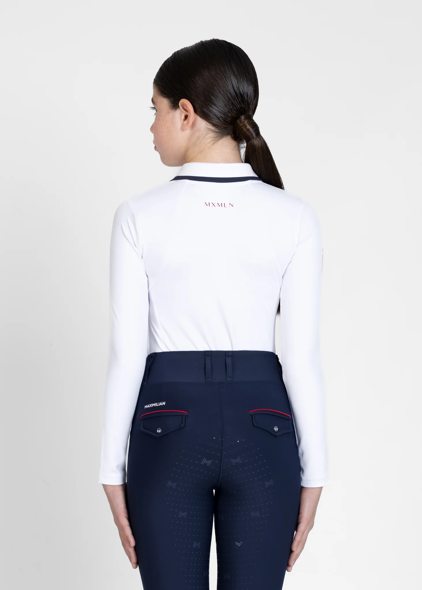 YR Concept Long Sleeve Polo Shirt (White) - Image 4