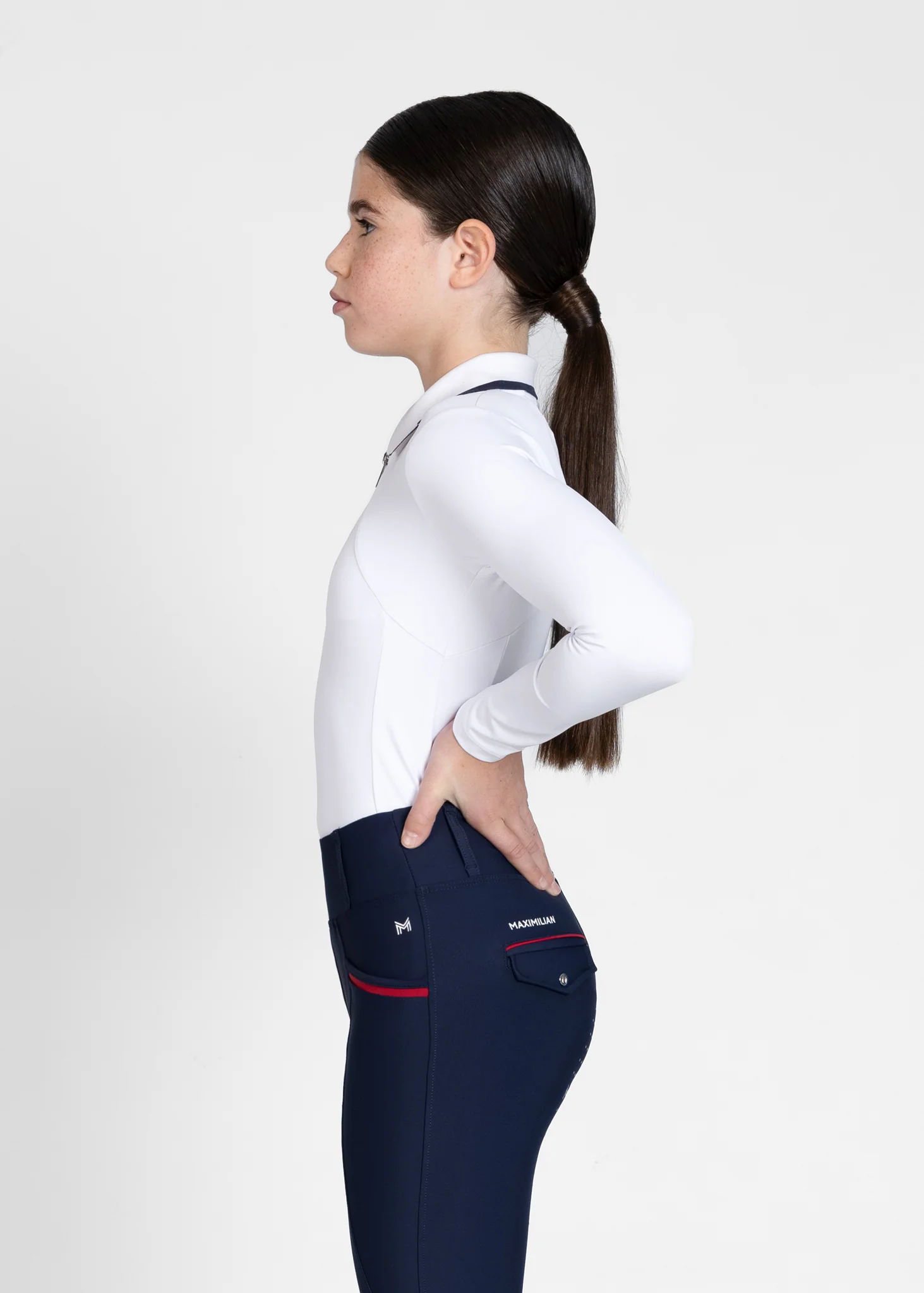 YR Concept Long Sleeve Polo Shirt (White) - Image 5