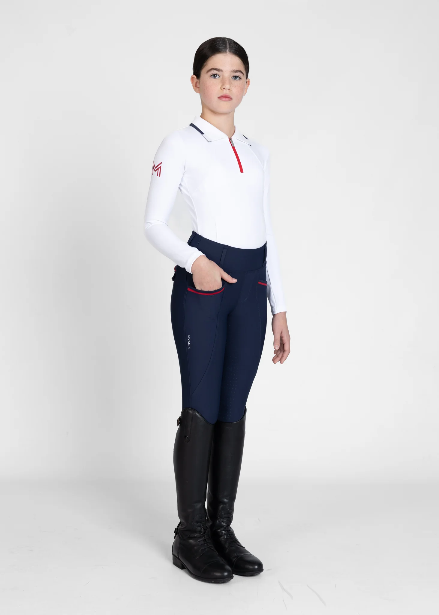 YR Concept Long Sleeve Polo Shirt (White) - Image 7