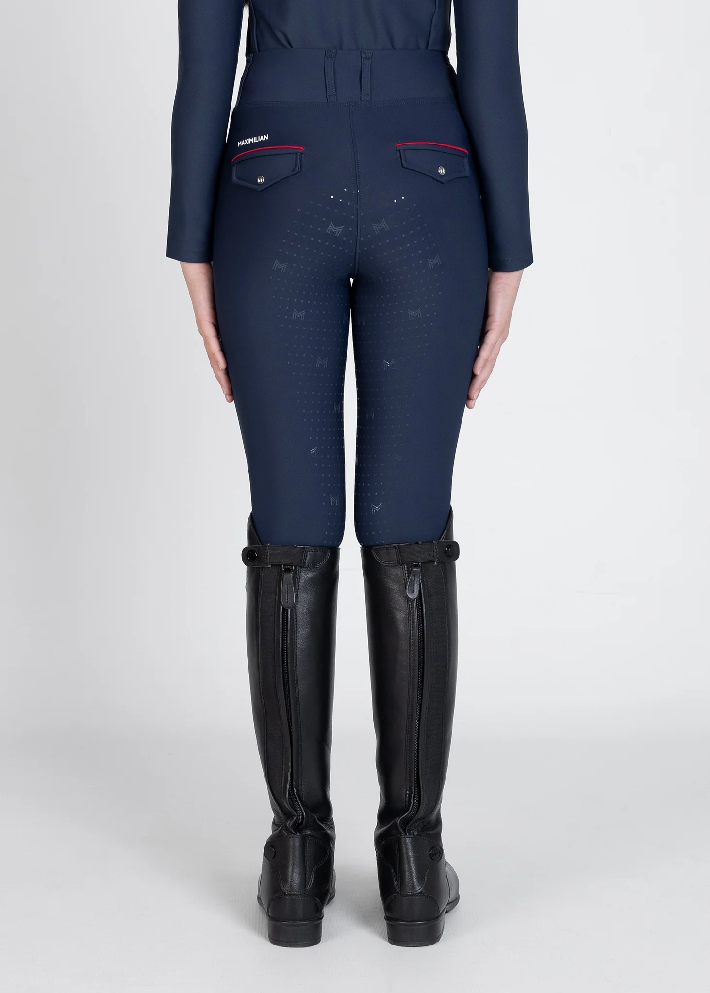 YR Pro Riding Leggings (Navy/Red) - Image 7